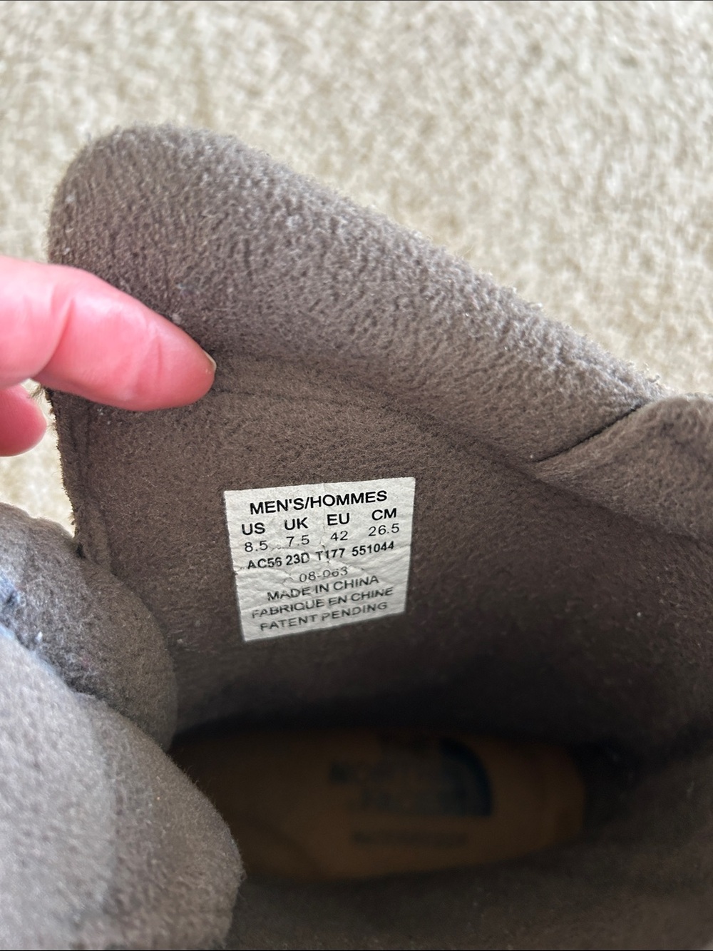 The North Face Men's Brown Fleece-Lined Boots